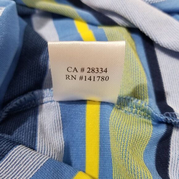 Bobby Jones Performance Polo Shirt Mens Large Blue Striped Golf Short Sleeve - Picture 6 of 9